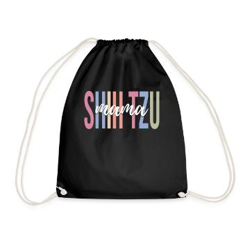 Shih Tzu Mom Dog Lover Dog Mom - Drawstring Bag - black - Front