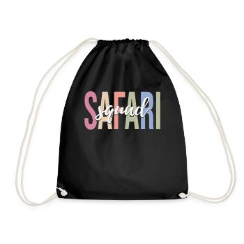 Safari Lovers Zoo Safari - Drawstring Bag - black - Front