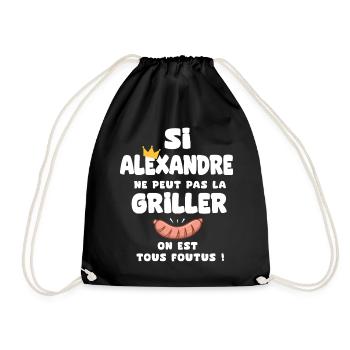Alexandre roi barbecue cadeau alexandre fêtes - Sac de sport léger - noir - Devant
