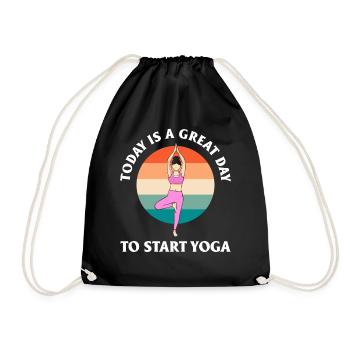Today Is A Great Day To Start Yoga Meditation - Turnbeutel - Schwarz - Vorne