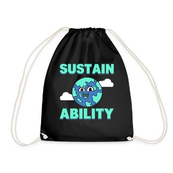Sustain Ability Umweltberater - Turnbeutel - Schwarz - Vorne