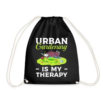 Urban Gardening Is My Therapy Gärtner - Turnbeutel - Schwarz - Vorne