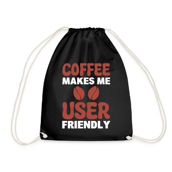Coffee Makes Me User-Friendly Barista - Turnbeutel - Schwarz - Vorne