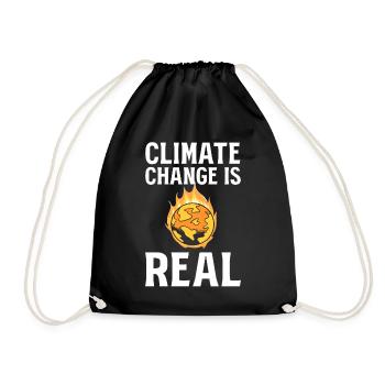 Climate Change Is Real Klimaaktivist - Turnbeutel - Schwarz - Vorne