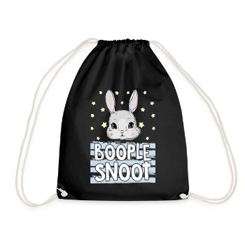 Funny Rabbit Bunny Boople Snoot Graphic for Os - Drawstring Bag - black - Front