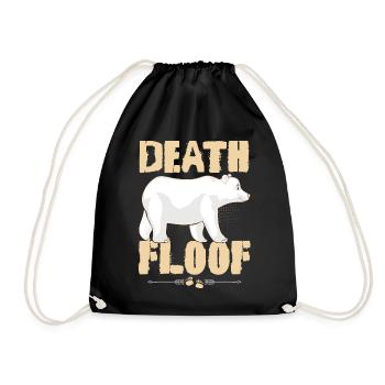 Funny Polar Bear Death Flake Illustration for Wildli - Drawstring Bag - black - Front