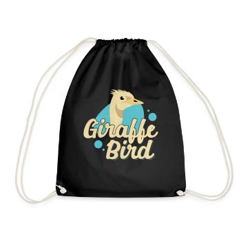 Funny Ostrich Lover Giraffe Vogel Illustration für - Turnbeutel - Schwarz - Vorne
