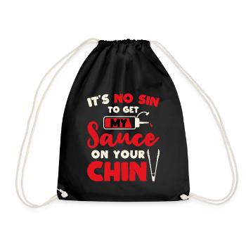 BBQ It's No Sin To Get My Sauce On Your Chin Smoke - Turnbeutel - Schwarz - Vorne