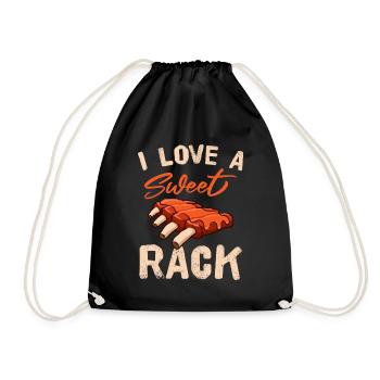 BBQ I Love A Sweet Rack Grilling Smoke Griller - Turnbeutel - Schwarz - Vorne