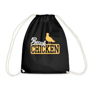Conception amusante de poulet de plage de mouette pour les fans de mouettes. S - Sac de sport léger - noir - Devant