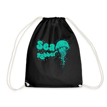 Conception amusante de caoutchouc de mer de méduse pour les fans de mer - Sac de sport léger - noir - Devant