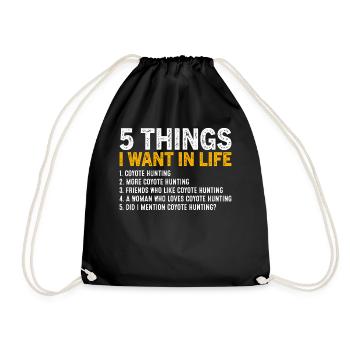 Coyote Hunter Yote - Drawstring Bag - black - Front