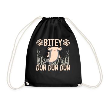 Lustige Hammerhai Bitey Dun Dun Dun Illustration f - Turnbeutel - Schwarz - Vorne