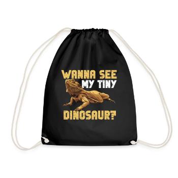 Funny Bearded Dragon Beardie - Drawstring Bag - black - Front
