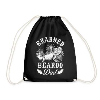 Funny Bearded Dragon Beardie Dad - Drawstring Bag - black - Front