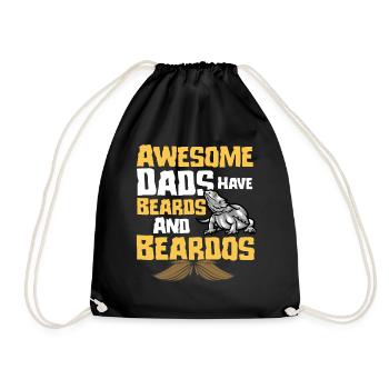 Funny bearded dragon dad - Drawstring Bag - black - Front