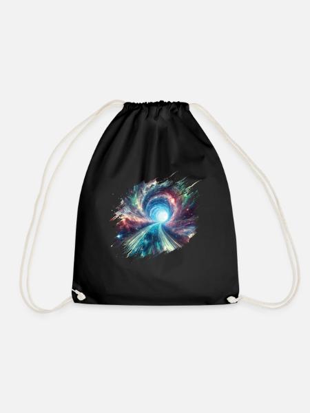 Wurmloch in eine andere Galaxie - Turnbeutel - Schwarz