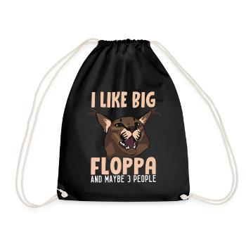 Big Floppa und 3 Leute - Turnbeutel - Schwarz - Vorne