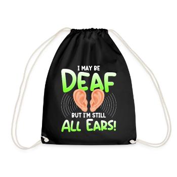 Deaf Pride ASL Gebärdensprache - Turnbeutel - Schwarz - Vorne