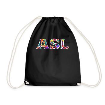 Fierté des sourds ASL - Sac de sport léger - noir - Devant