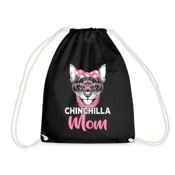 Chinchilla Mom Funny Pet Owner - Drawstring Bag - black - Front
