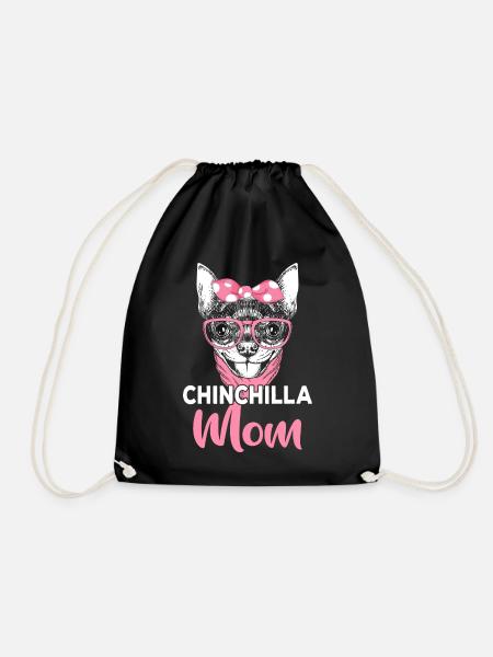 Chinchilla Mama Lustige Tierhalterin - Turnbeutel - Schwarz