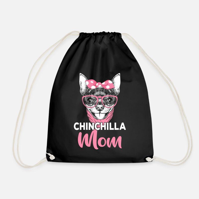 Chinchilla Mama Lustige Tierhalterin - Turnbeutel - Schwarz
