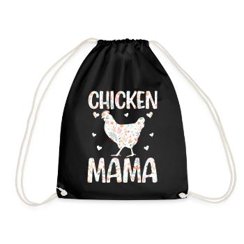 Chicken Mom Chicken Mom Farm Animal - Drawstring Bag - black - Front