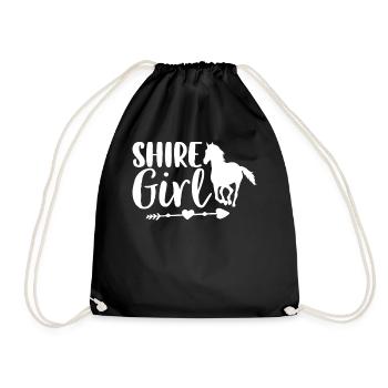 Shire Girl Horses Horse Lover Horses Girl R - Drawstring Bag - black - Front