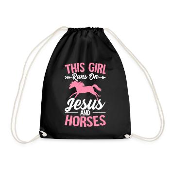 Cette fille marche sur Jésus Cavalier Cavalier - Sac de sport léger - noir - Devant
