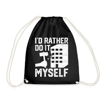 Drôle de journée de démolition de maison Je préfère Sel - Sac de sport léger - noir - Devant