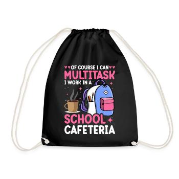 Cafeteria Employee Lunch Lady Multitask - Drawstring Bag - black - Front