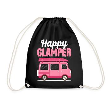 Camping Glamping Motorhome Camper Happy Glamper - Drawstring Bag - black - Front