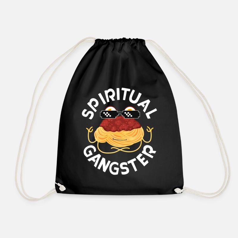 Flying Spaghetti Monster FSM - Drawstring Bag - black