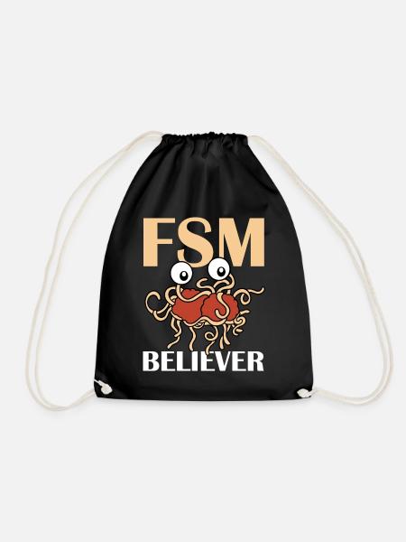 Fliegendes Spaghettimonster FSM - Turnbeutel - Schwarz
