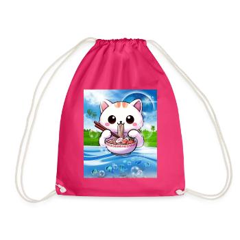 Frutiger Aero Aesthetic Tech Kawaii Ramen Katzenfi - Sac de sport léger - fuchsia - Devant