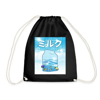 Frutiger Aero Aesthetic Tech Kawaii Milk Unterwass - Turnbeutel - Schwarz - Vorne