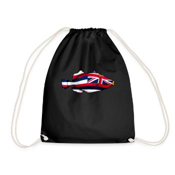 Humuhumunukunukuapuaa Hawaii Flag Hawaii Reef Dr - Drawstring Bag - black - Front