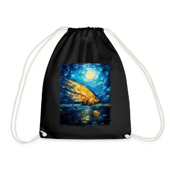 Pêche à la mouche Pêcheur Nuit étoilée Peinture - Sac de sport léger - noir - Devant