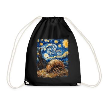 Isopods Starry Night Painting - Drawstring Bag - black - Front