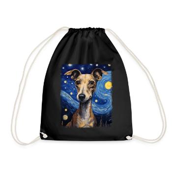 Italienischer Windhund Hund Hund Sternennacht Gemä - Turnbeutel - Schwarz - Vorne