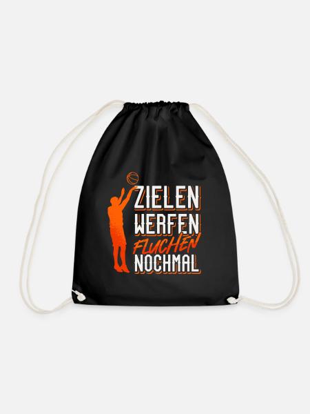 Zielen werfen fluchen nochmal / Basketball Design - Turnbeutel - Schwarz