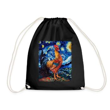 Ferme de poulets Ferme Nuit étoilée Peintres - Sac de sport léger - noir - Devant