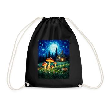 Cottagecore esthétique Nature champignon étoilé nuit Ma - Sac de sport léger - noir - Devant