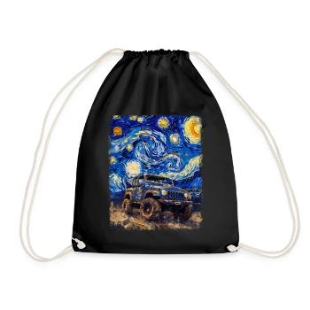 Mud Bogging Mudding Mud Racing Starry Night Painters - Drawstring Bag - black - Front