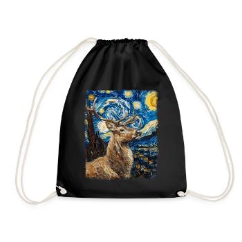 Renne Noël Père Noël Nuit étoilée Ge - Sac de sport léger - noir - Devant