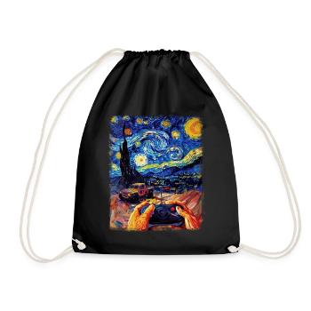 RC Car Racing Racer Starry Night Painting - Drawstring Bag - black - Front
