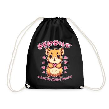 Gerbille disant rat de course drôle gerbille cadeau - Sac de sport léger - noir - Devant