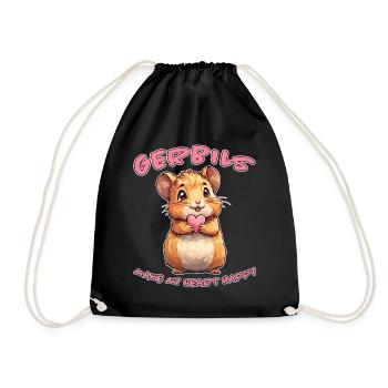 Gerbille disant rat de course drôle gerbille cadeau - Sac de sport léger - noir - Devant