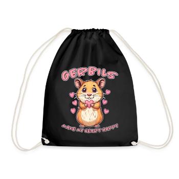 Gerbille disant rat de course drôle gerbille cadeau - Sac de sport léger - noir - Devant